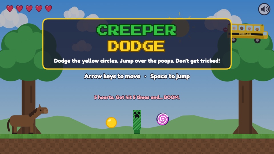 Screenshot of Creeper Dodge