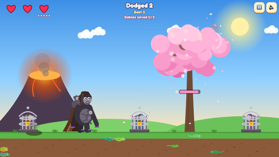 Screenshot of Gorilla Fireball Dodge